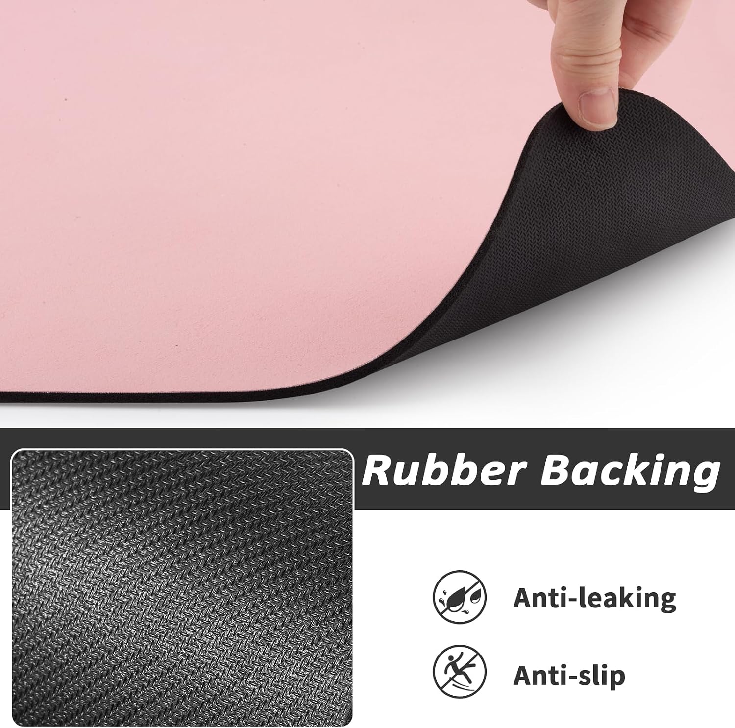 HotLive Dog Food Mat - Absorbent Cat Mat for Food and Water, No Stains Pet Feeding Bowl Mat, Easy to Clean Pet Placemats, Quick Dry Dog Water Dispenser Mat for Messy Drinkers | Paw Pink 24x36